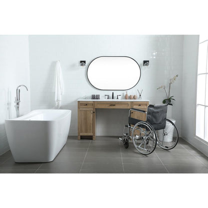 60 Inch ADA Compliant Bathroom Vanity In Natural Oak