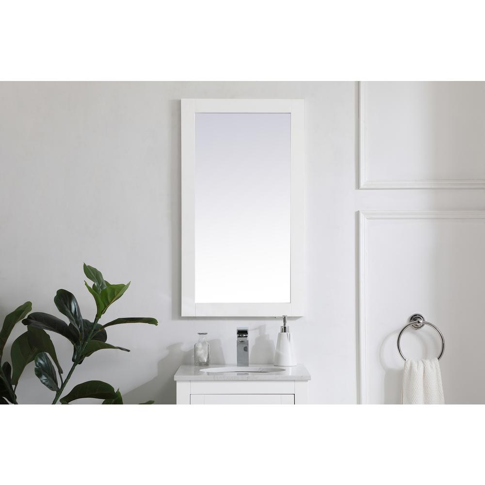 Aqua rectangle vanity mirror 18 inch in White