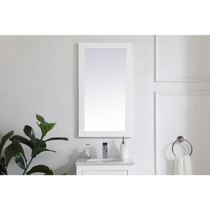 Aqua rectangle vanity mirror 18 inch in White