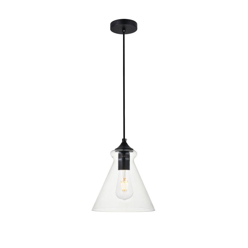 Destry 1 Light Black Pendant With Clear Glass