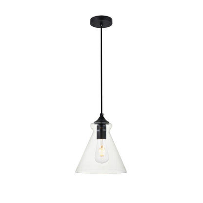 Destry 1 Light Black Pendant With Clear Glass
