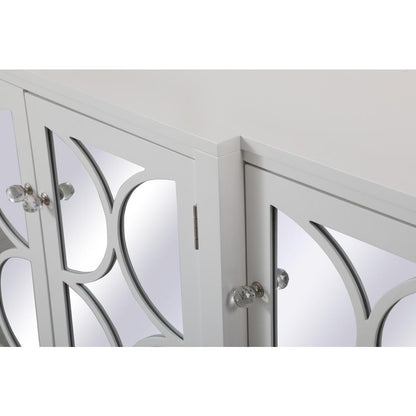 72 inch mirrored credenza in White