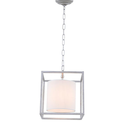 Mirin 1 Light Vintage Silver And White Shade Pendant