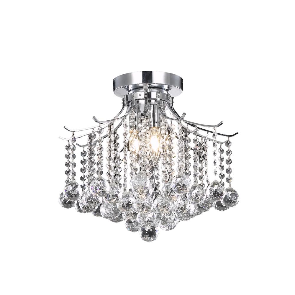 Amelia Collection Flush Mount D16in H12in Lt:3 Chrome Finish
