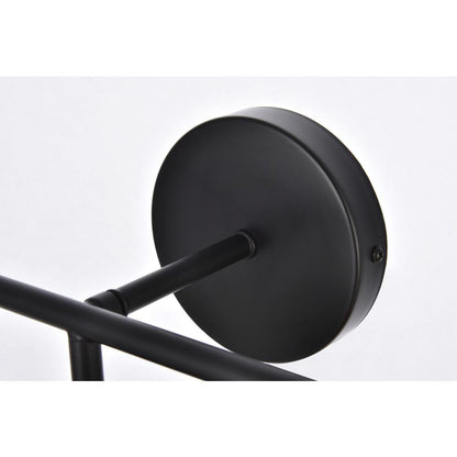 Hanson 3 lights bath sconce in black with clear shade