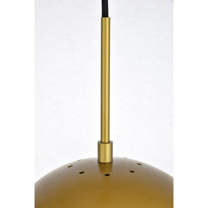 Eclipse 1 Light Brass Pendant With Clear Glass