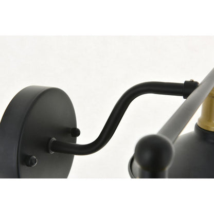 Etude  2 light brass and black Wall Sconce