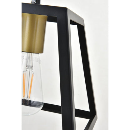 Resolute 1 light brass and black Pendant