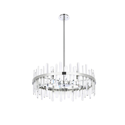 Serena 32 inch crystal round chandelier in chrome