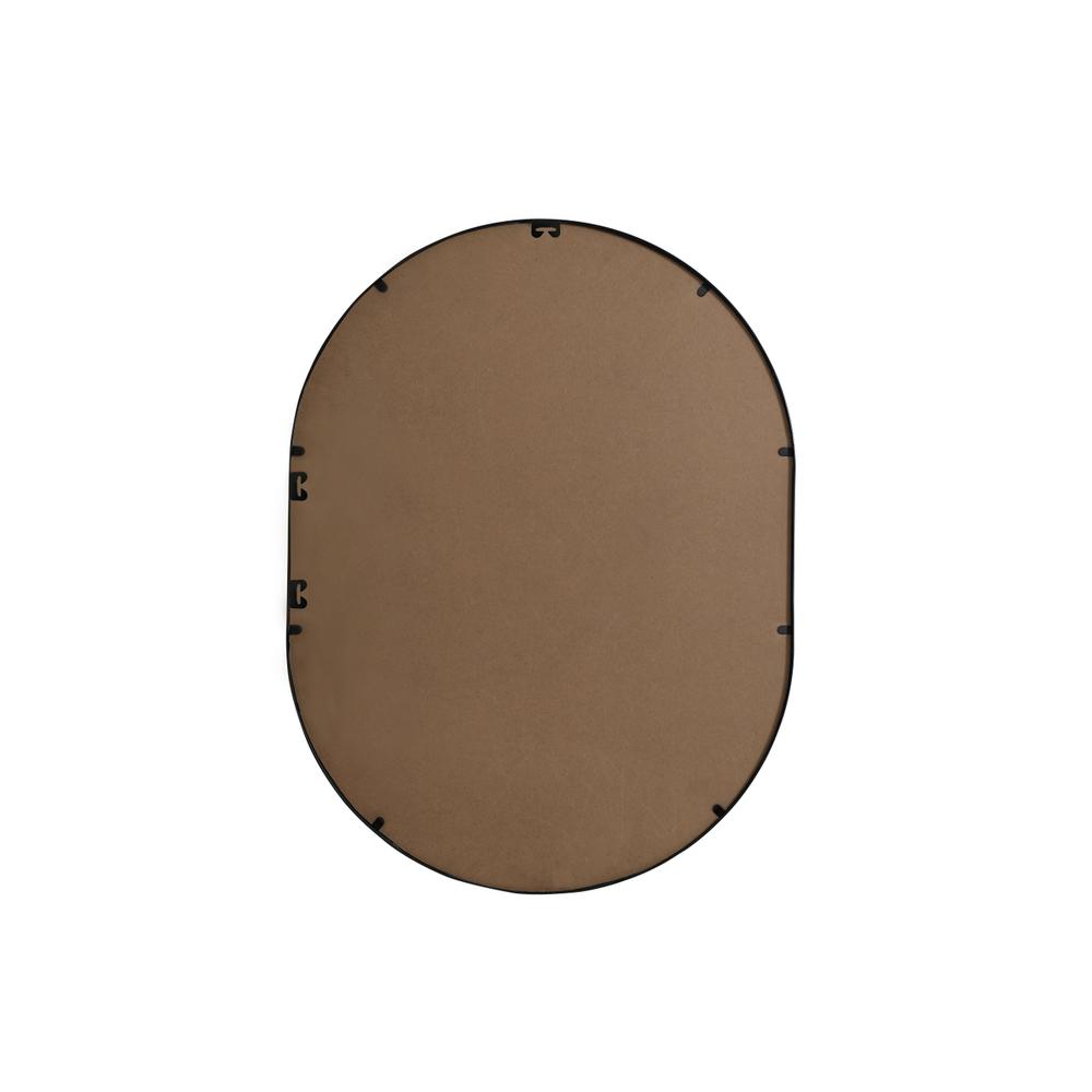 Metal Frame Oval Mirror 27x36 Inch in Black