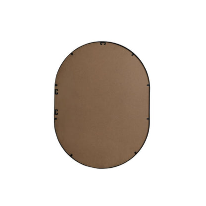 Metal Frame Oval Mirror 27x36 Inch in Black