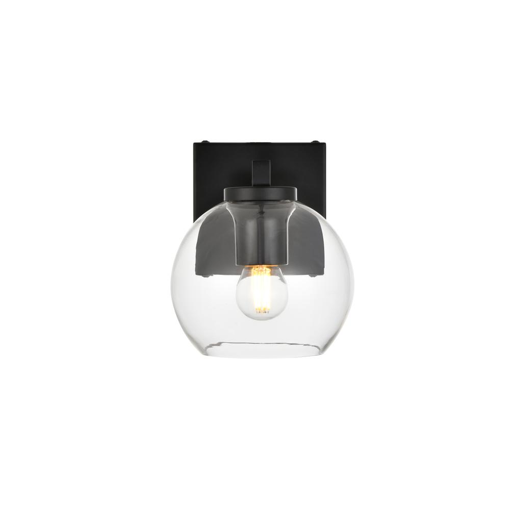 Juelz 1 light Black and Clear Bath Sconce
