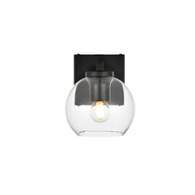 Juelz 1 light Black and Clear Bath Sconce