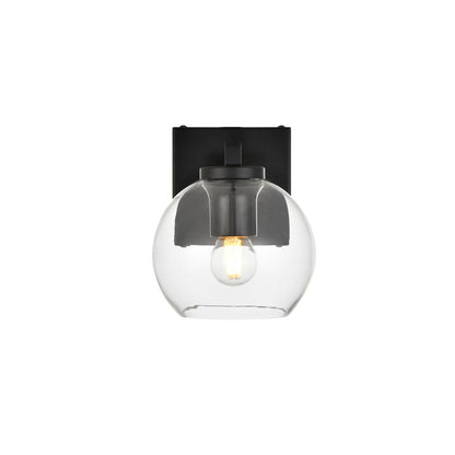 Juelz 1 light Black and Clear Bath Sconce