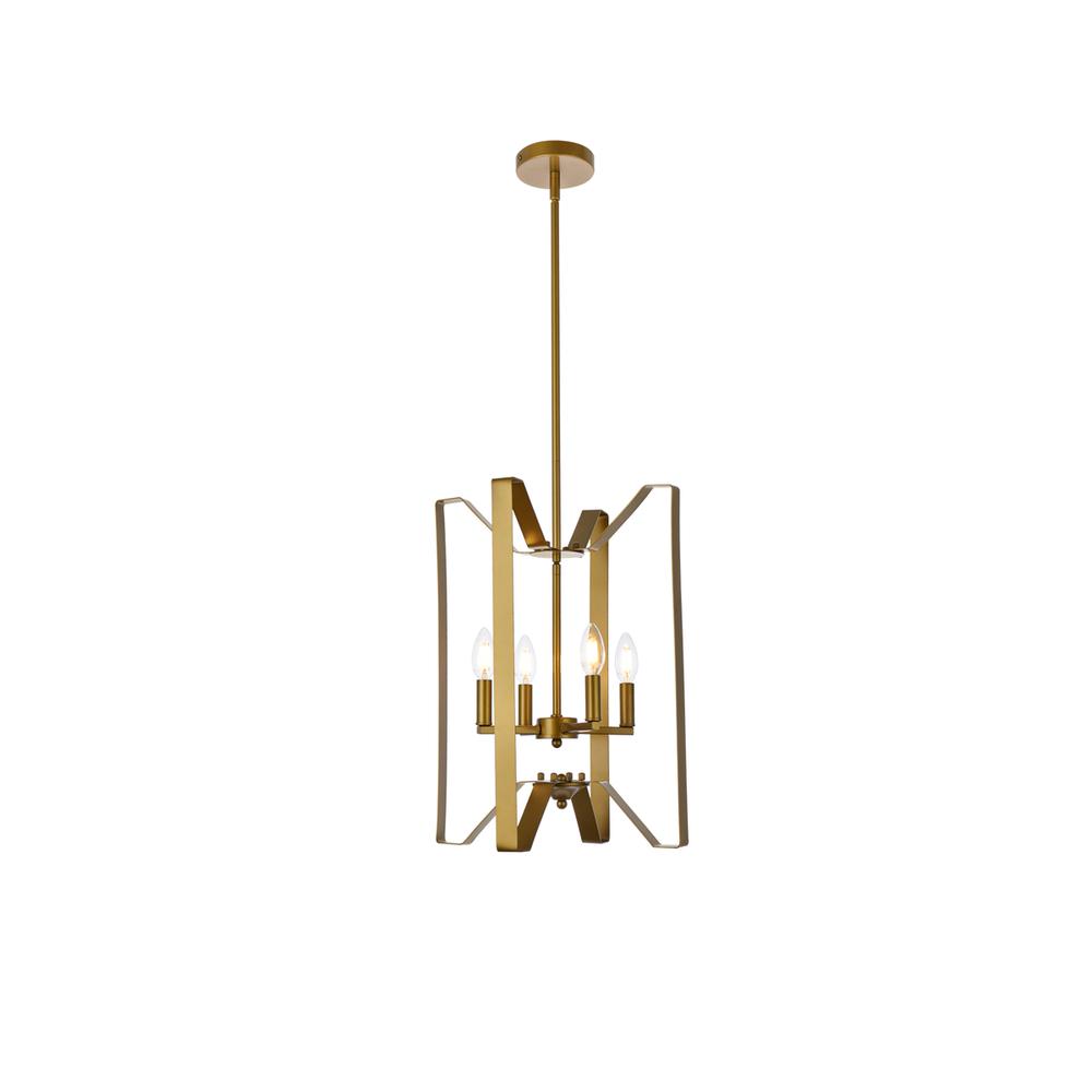 Hoffman 4 lights pendant in brass