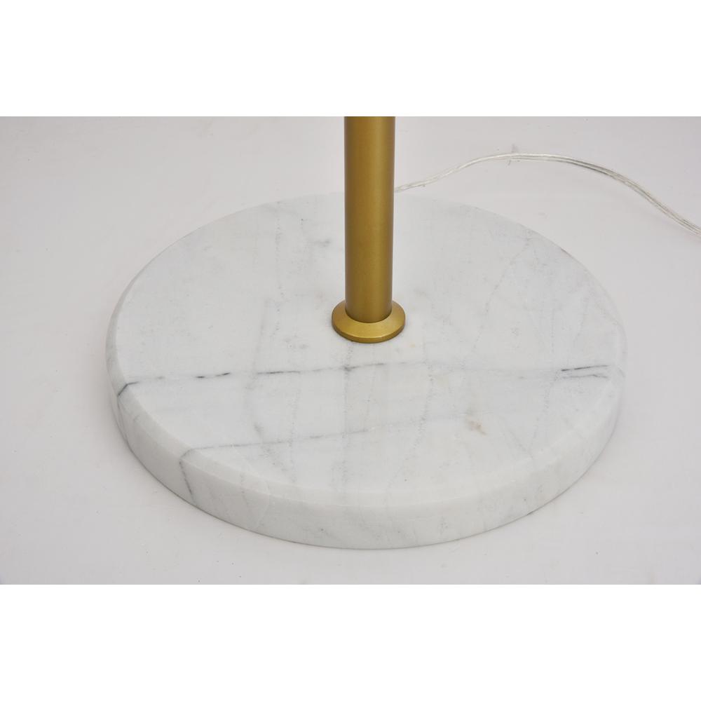 Eclipse 1 Light Brass Floor Lamp With Frosted White Glass