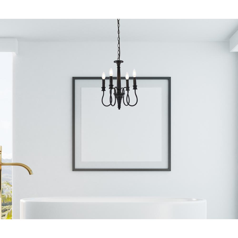 Flynx 4 lights pendant in black