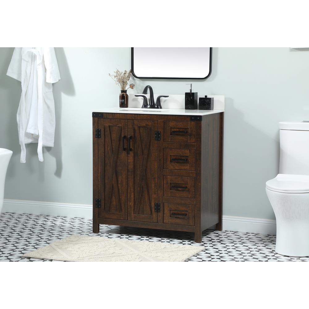 32 inch Single bathroom vanity in expresso with backsplash