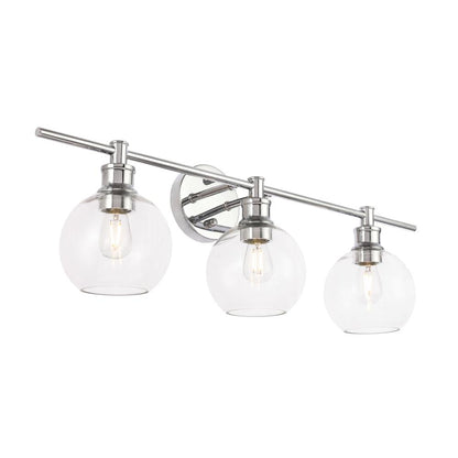 Collier 3 light Chrome and Clear glass Wall sconce