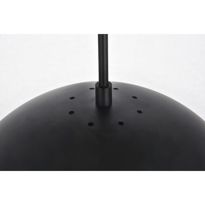 Eclipse 1 Light Black Pendant With Clear Glass