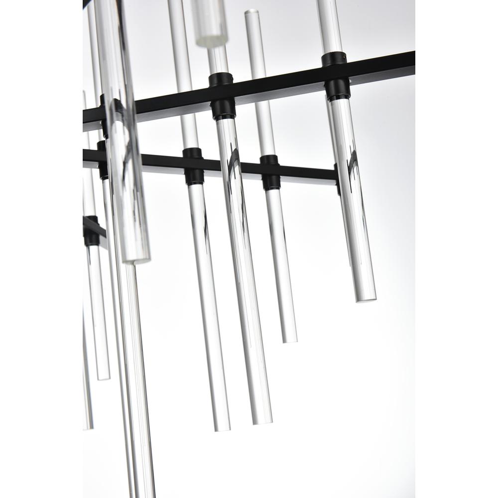 Sienna 31 inch crystal rod pendant in black