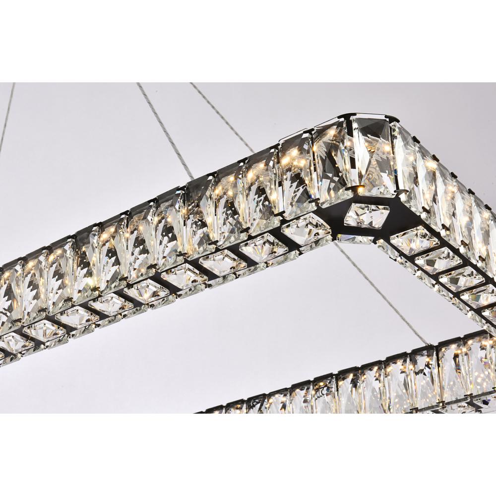 Monroe 42 inch LED double rectangle pendant in black