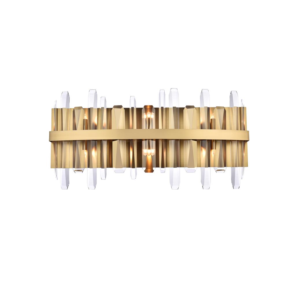 Serena 24 inch crystal bath sconce in satin gold