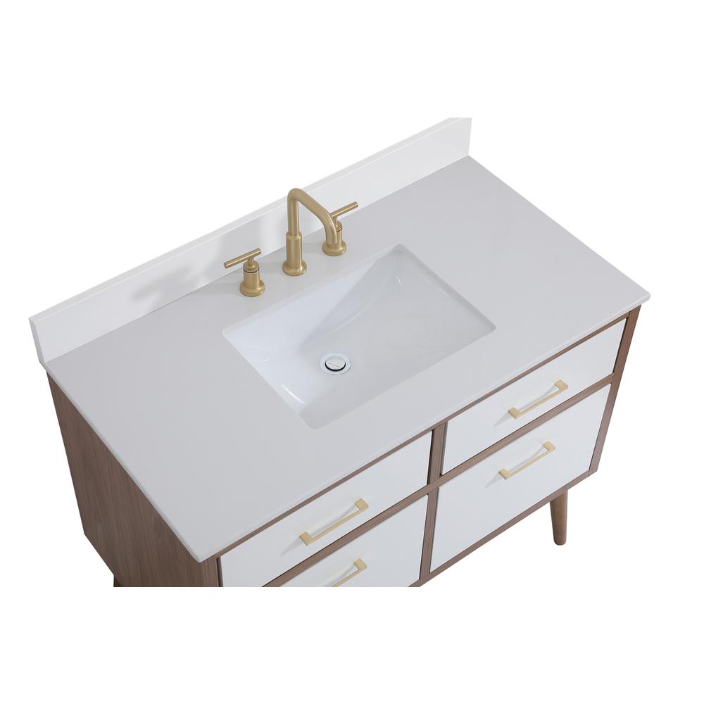 42 inch bathroom Vanity in White with Backsplash