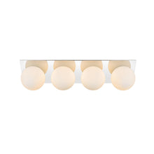 Jillian 4 light Chrome and frosted white Bath Sconce