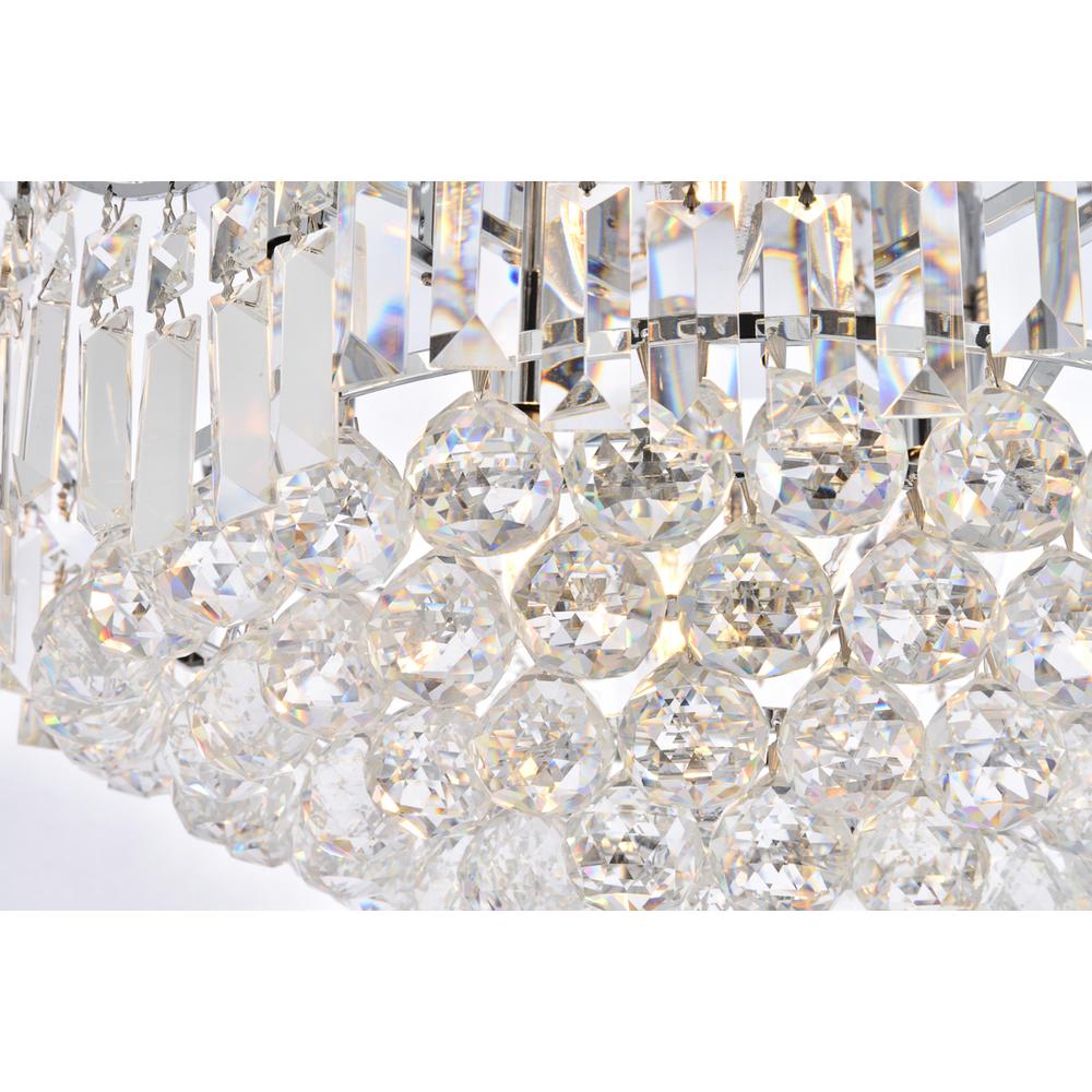 Corona 9 light Chrome Flush Mount Clear Royal Cut Crystal