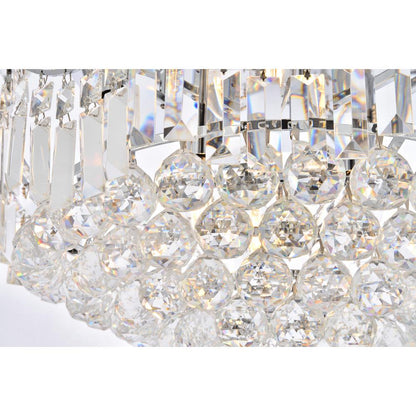 Corona 9 light Chrome Flush Mount Clear Royal Cut Crystal