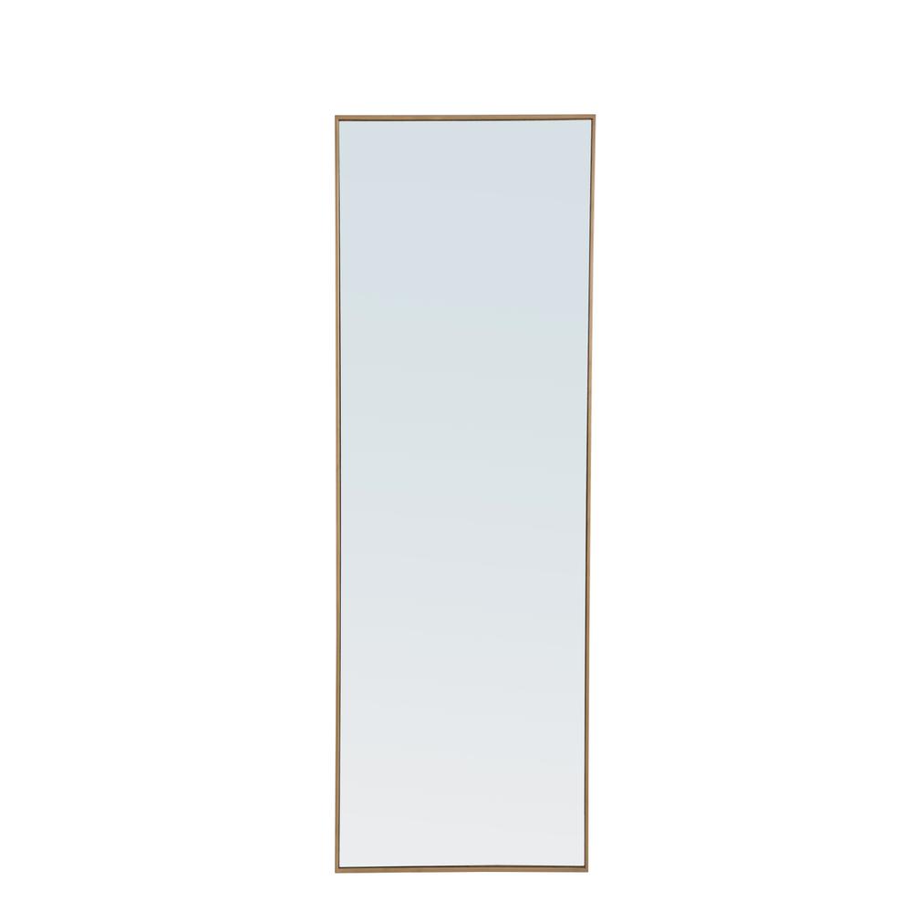 Metal frame Rectangle Mirror 18 inch Brass