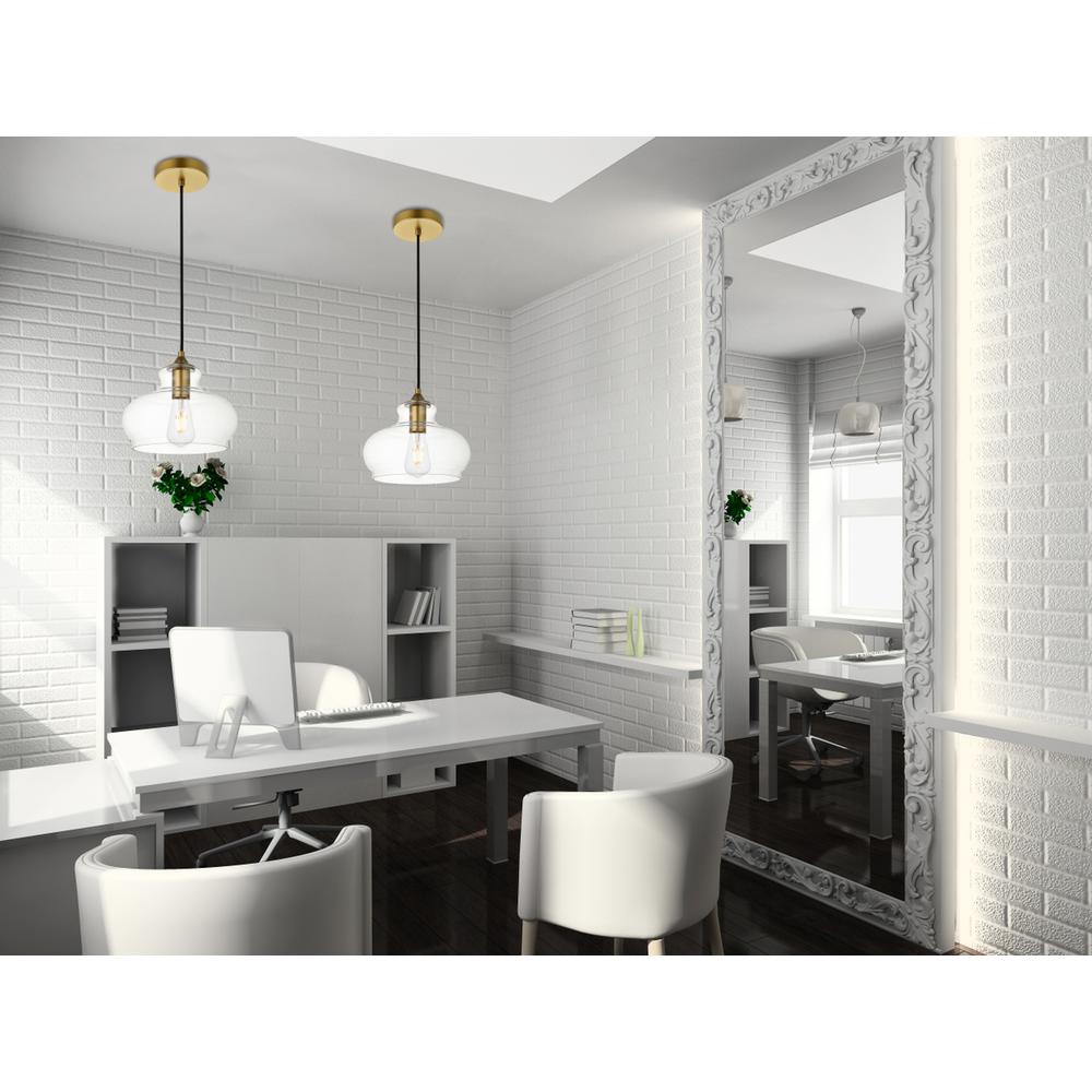 Destry 1 Light Brass Pendant With Clear Glass