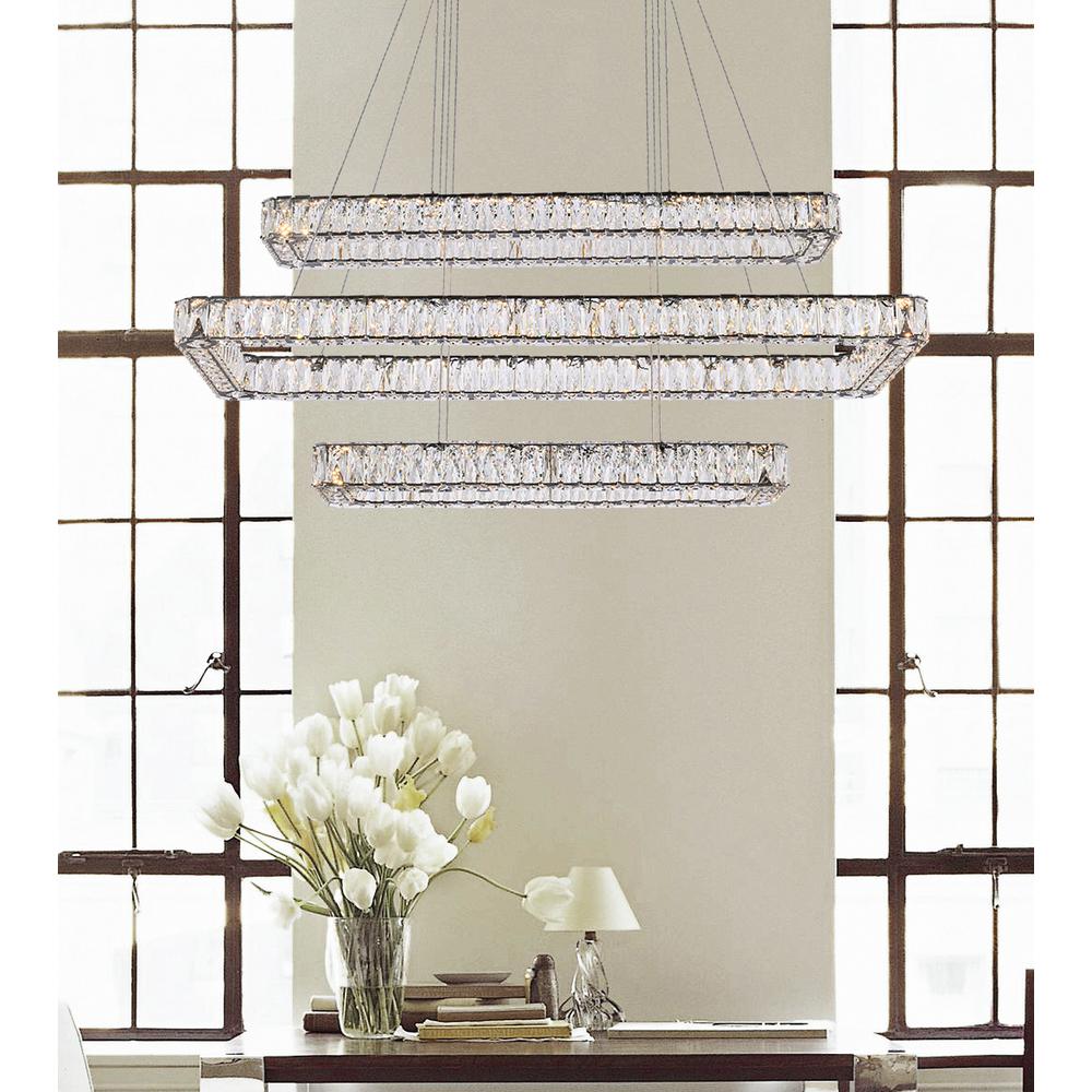 Monroe 50 inch LED triple rectangle pendant in black