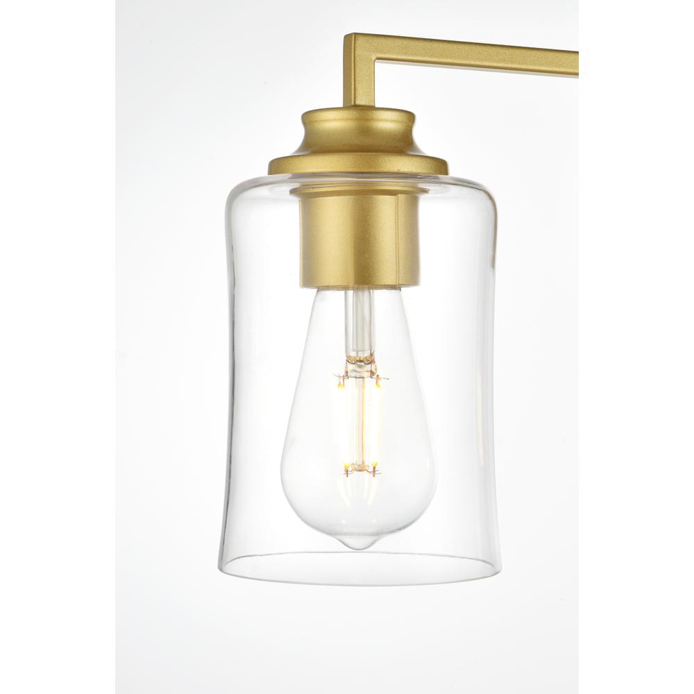 Ronnie 4 light Brass and Clear Bath Sconce