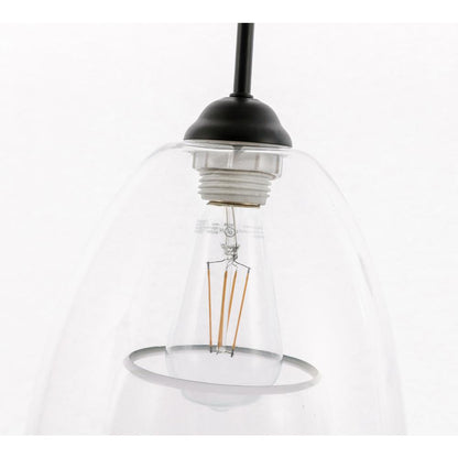 Kason 3 light Black and Clear glass pendant