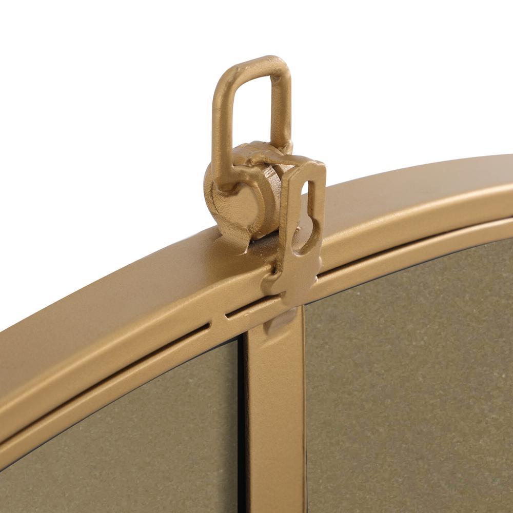 Metal frame Round Mirror with decorative hook 36 inch Brass finish