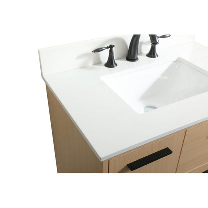 30 inch bathroom vanity in Maple with backsplash