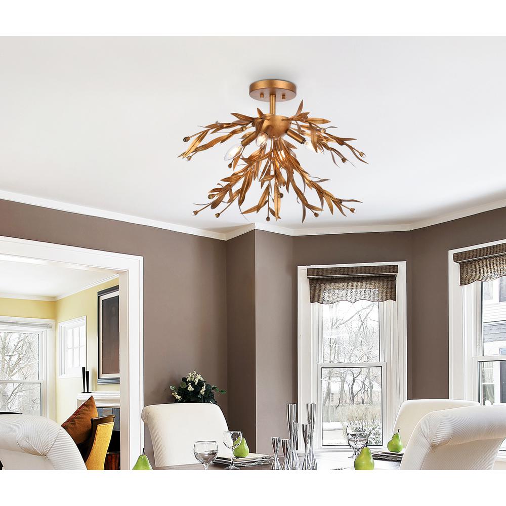 Priscilla 23 inch flush mount in gold leaf