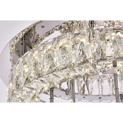 Monroe 22 inch LED double flush mount in chrome