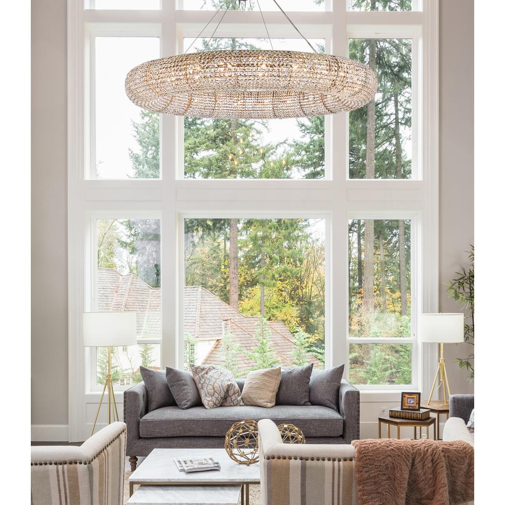 Paris 24 light Brass Chandelier Clear Royal Cut Crystal