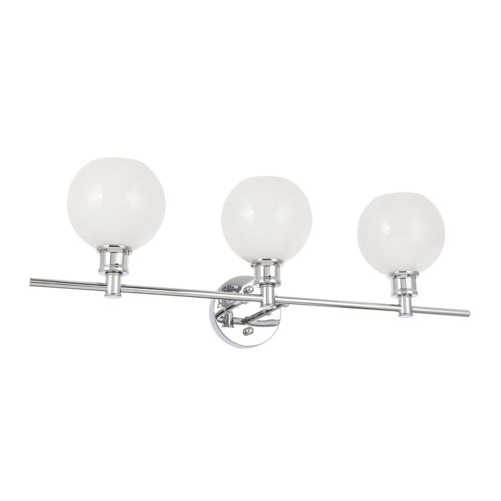 Collier 3 light Chrome and Frosted white glass Wall sconce