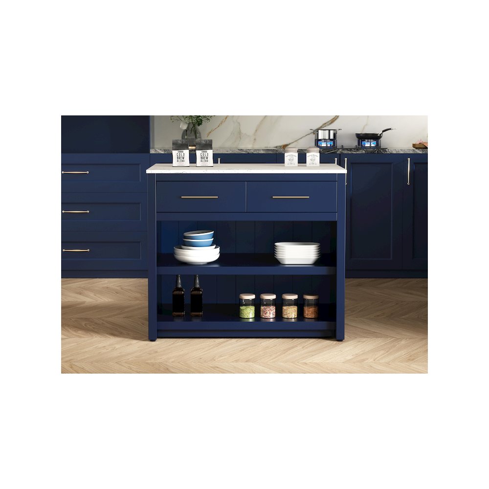 42 inch Kitchen Island in Blue