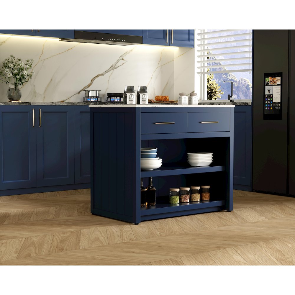 42 inch Kitchen Island in Blue