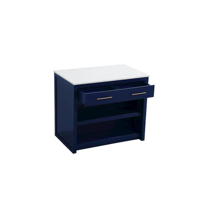 42 inch Kitchen Island in Blue