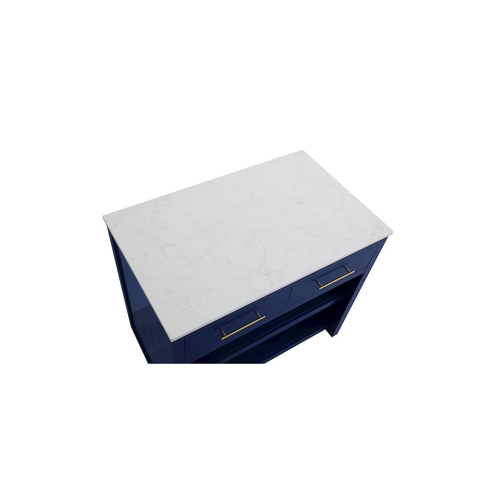 42 inch Kitchen Island in Blue
