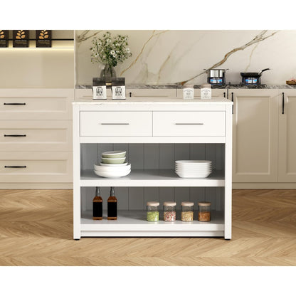 42 inch Kitchen Island in White
