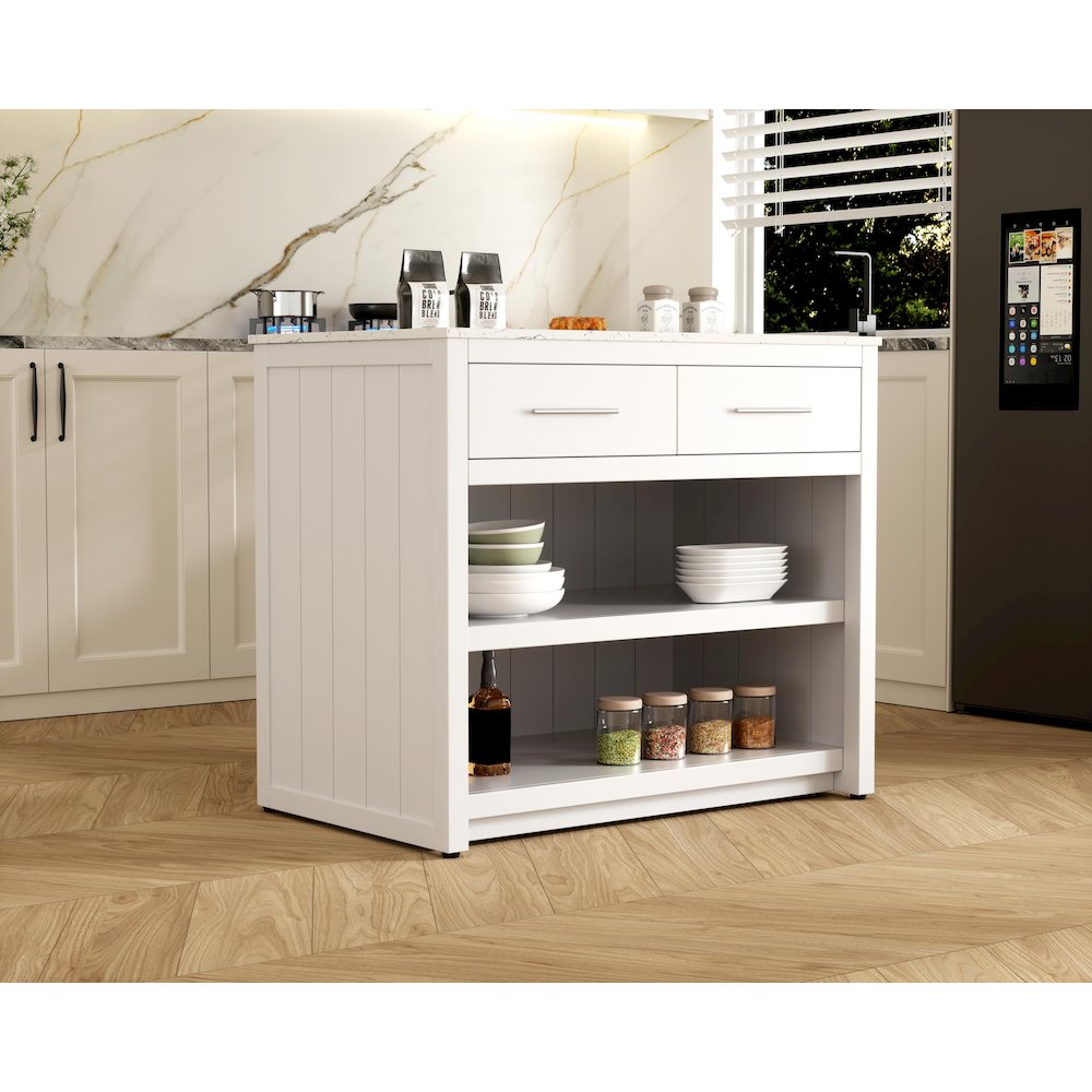 42 inch Kitchen Island in White