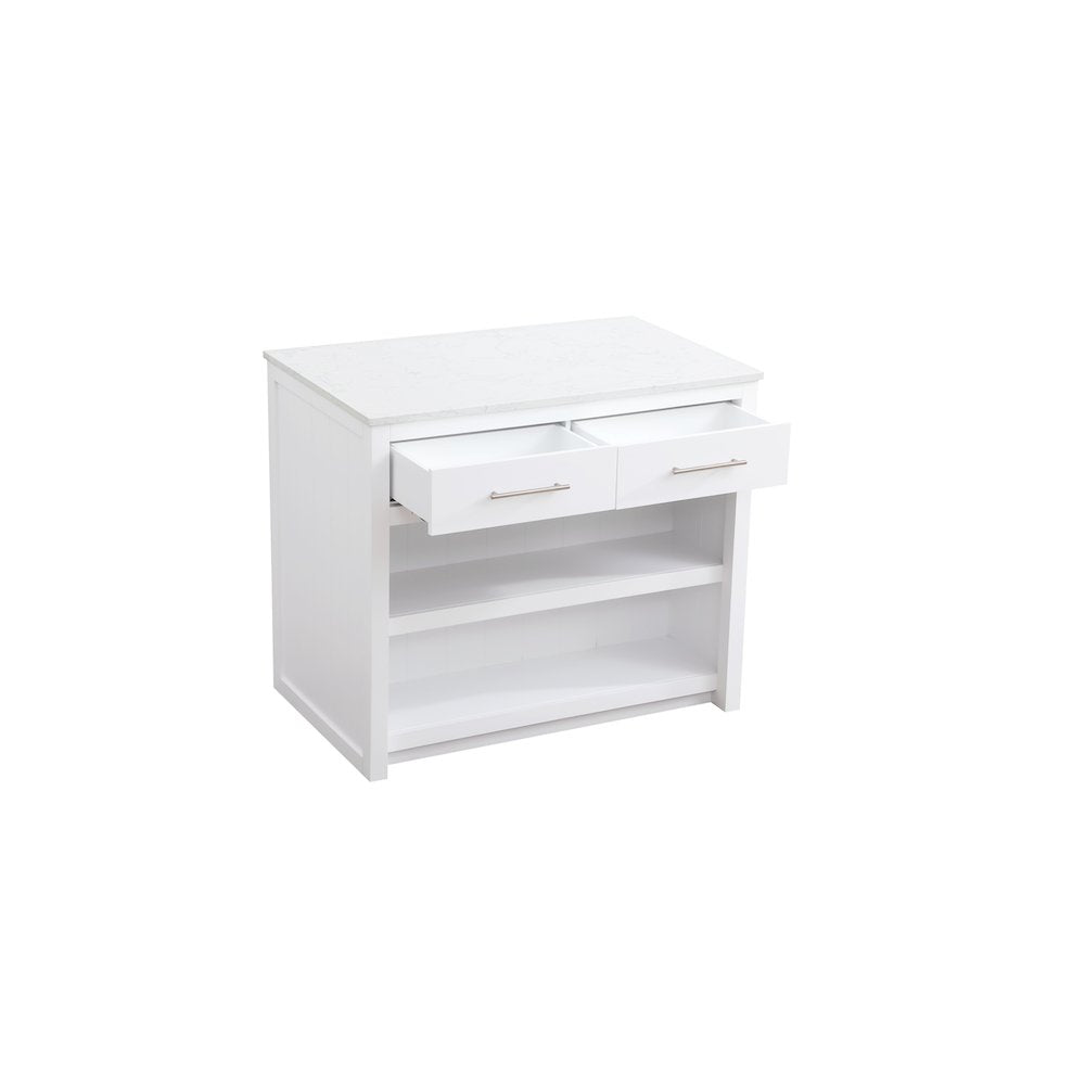 42 inch Kitchen Island in White