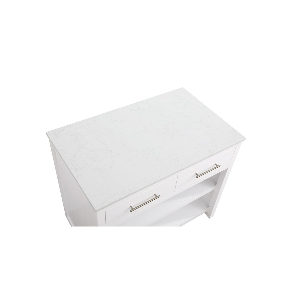 42 inch Kitchen Island in White